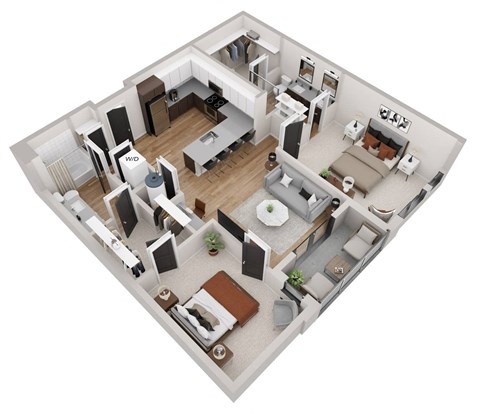 bedroom floor plan an in 3d